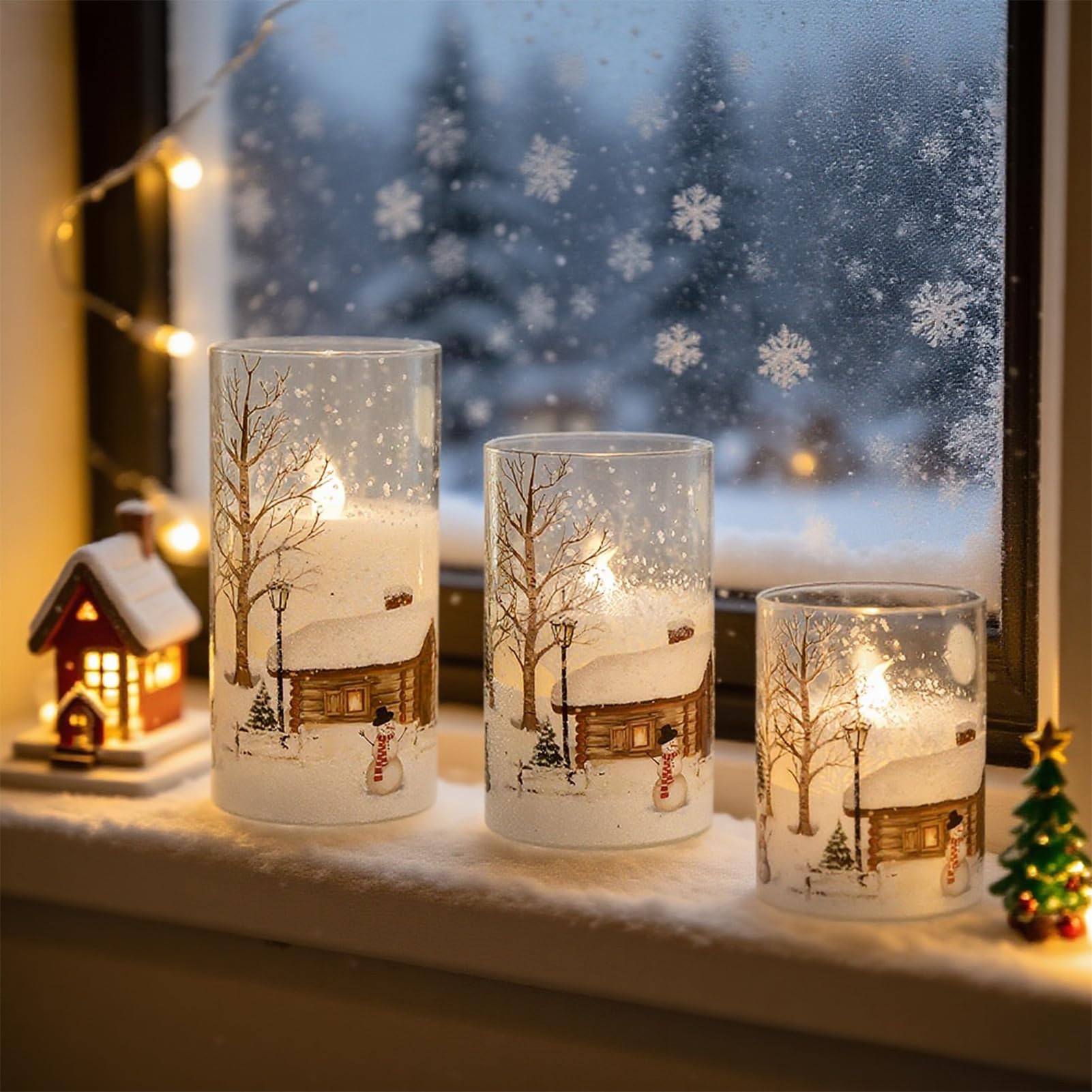 Amazon.com: DRomance Snowman Glass Flameless Candles Battery
